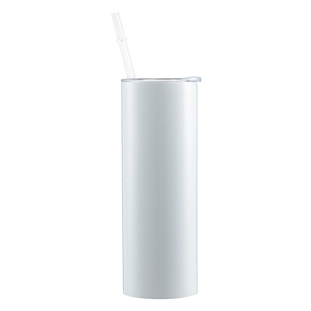 500pcs 20oz sublimation straight tumblers with flat bottom Reusable Insulated Stainless Steel Tumbler with lids and PP straws