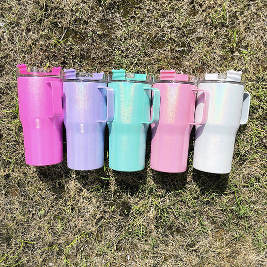 20oz Blank Sublimation Shimmer Kids Adult Sparkly Tumbler With Handle-25pc