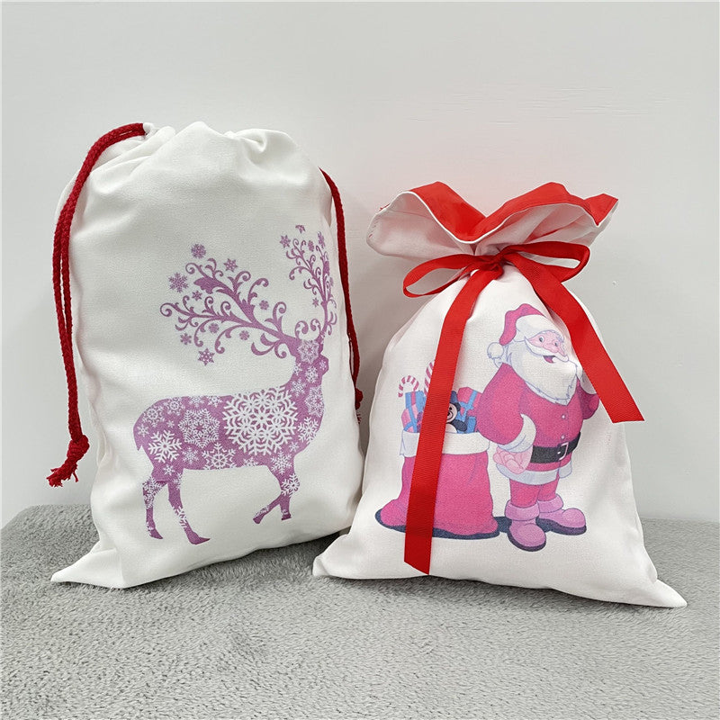 RTS USA_White Color Blank Sublimation Christmas Gift Santa Bags- 50pcs