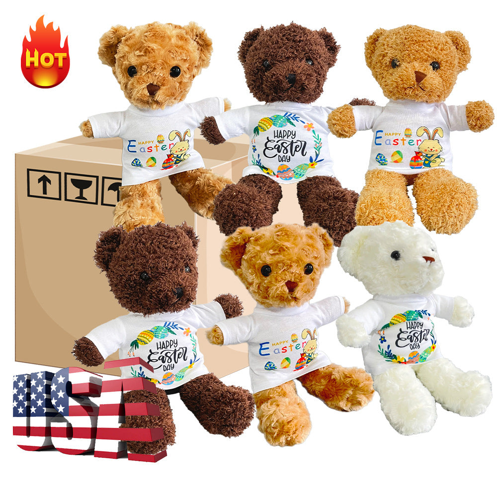 30pcs Cute Teddy Bears with removable Blank Sublimation Shirts