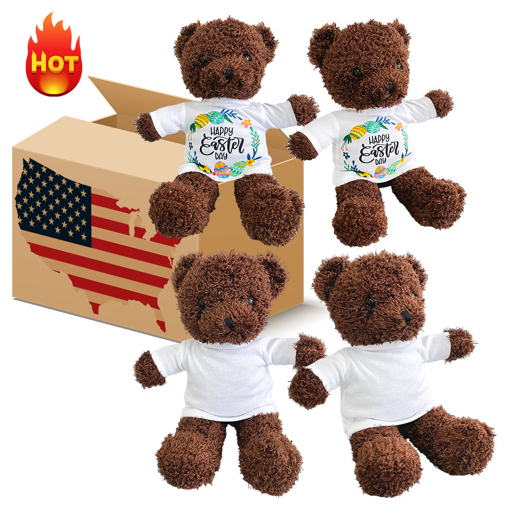 30pcs Cute Teddy Bears with removable Blank Sublimation Shirts