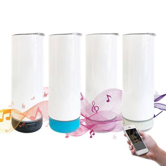 20oz Sublimation Blank Speaker Tumblers with plastic straws