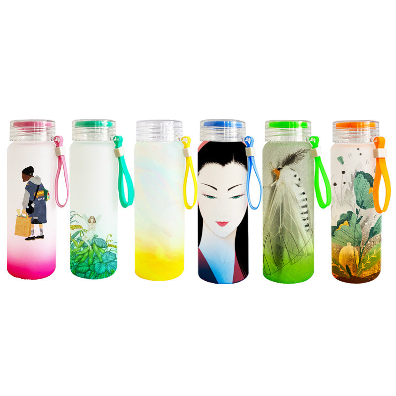 200pcs pack 16oz Colored blank sublimation glass cans mugs with strap