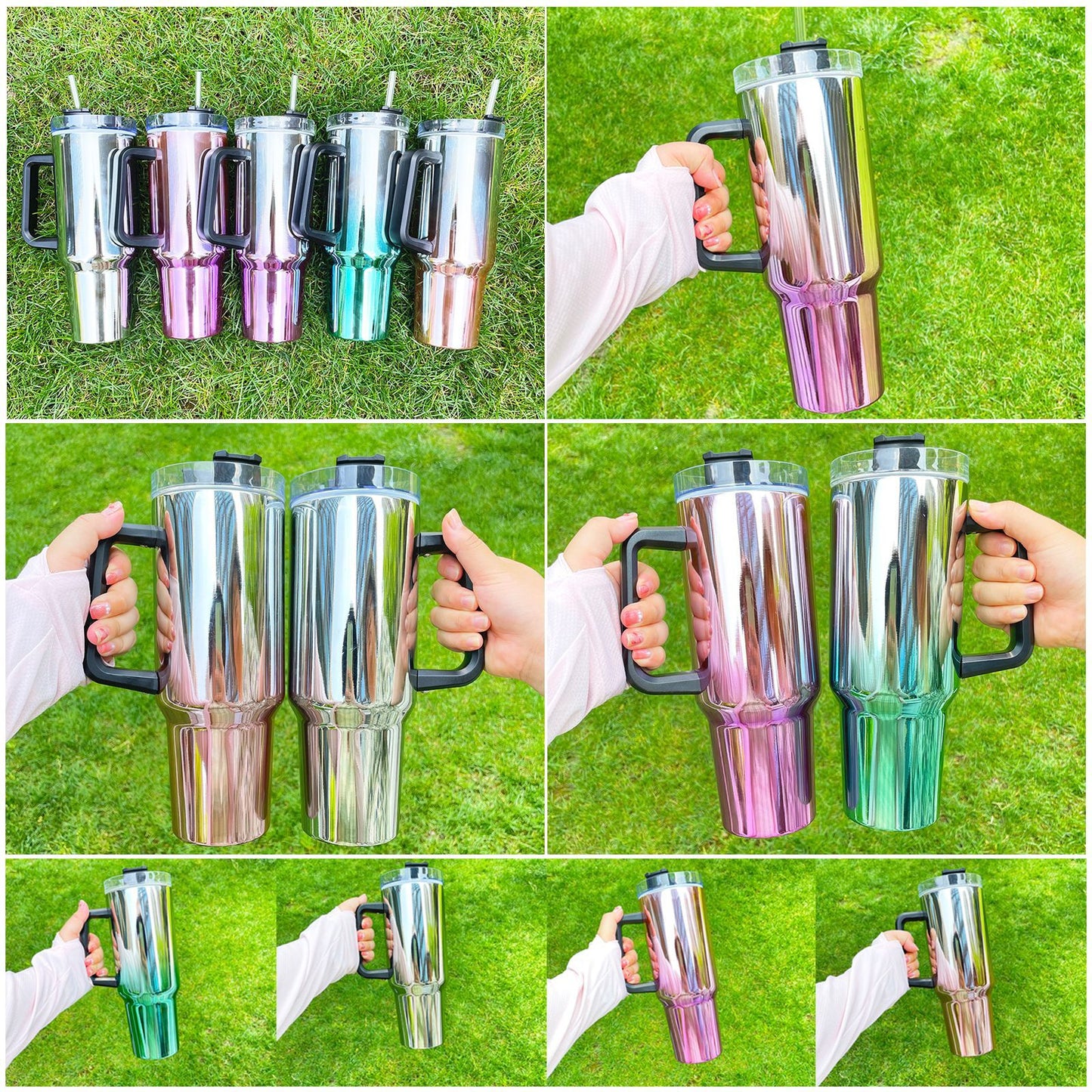 25pcs pack 40oz H1.0 Mirror Sublimation Stanley & 25pcs H2.0 30oz Sublimation Stanley travel mugs