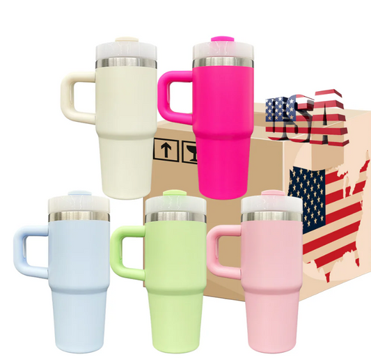 USA RTS 14oz Sublimation Baby Stanleys Quencher Tumblers with Handle Kids Tumblers-25pcs