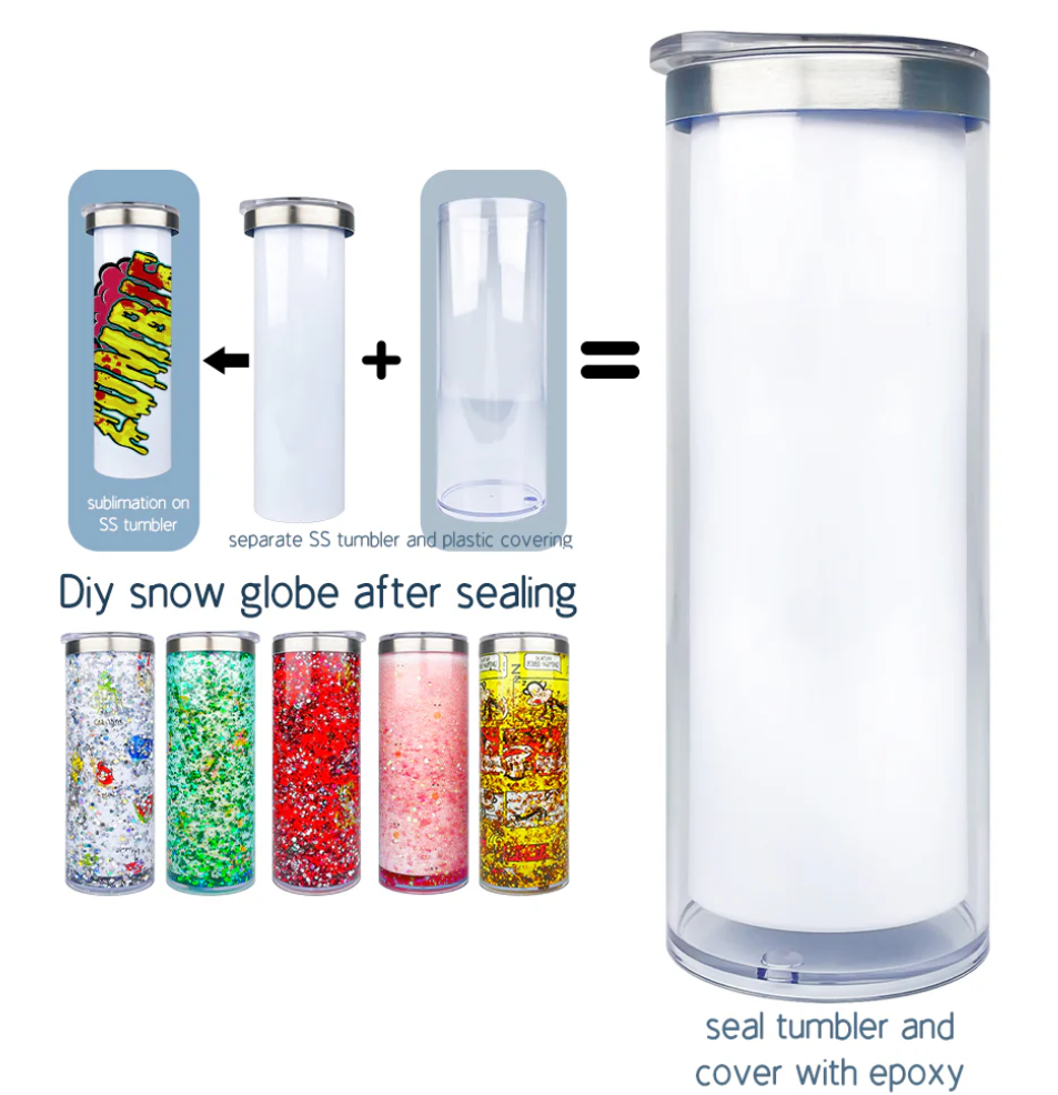 20oz snow globe Stainless Steel blank sublimation tumblers-25pcs