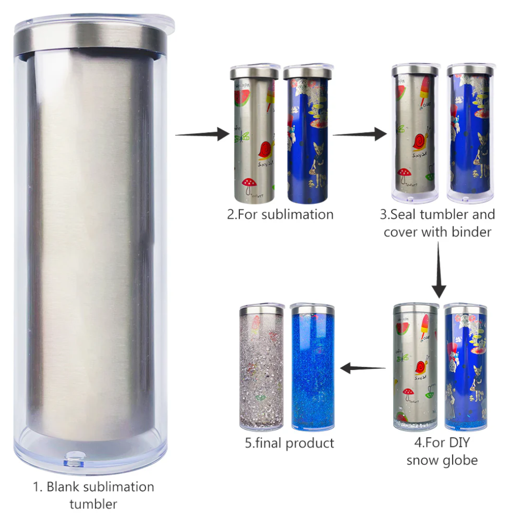 20oz snow globe Stainless Steel blank sublimation tumblers-25pcs