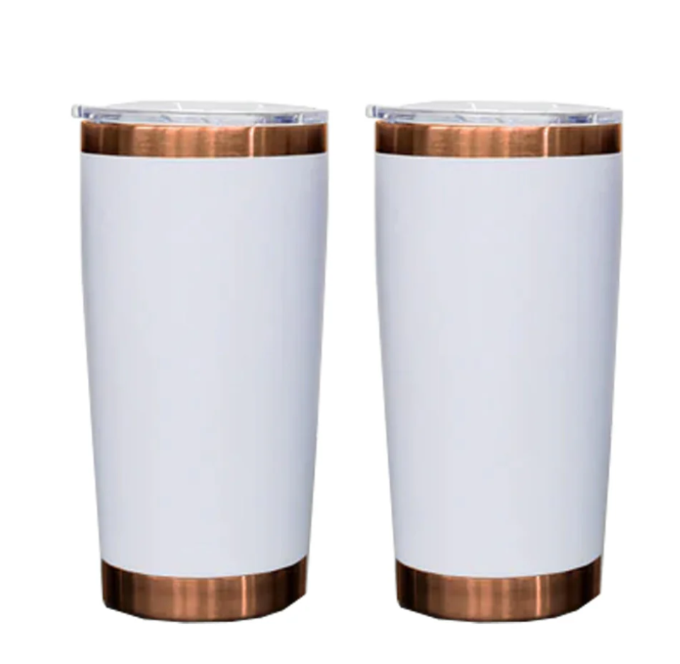 20oz Copper Powder Coat Coffee Mugs with Magnetic Slide Lids 25pcs For Laser Engraving-25pcs