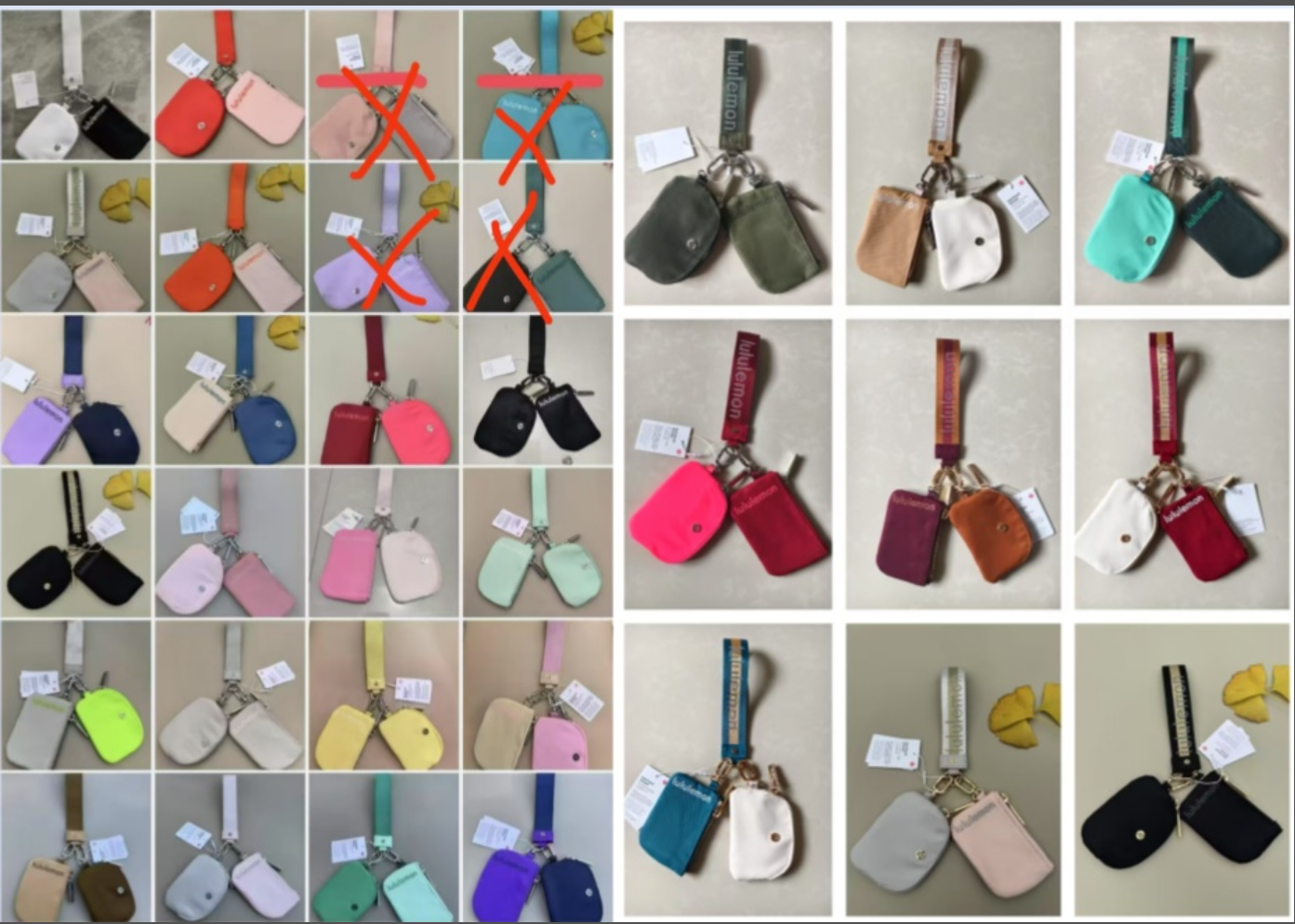 50pcs lulu bags and 50pcs lulu keychain