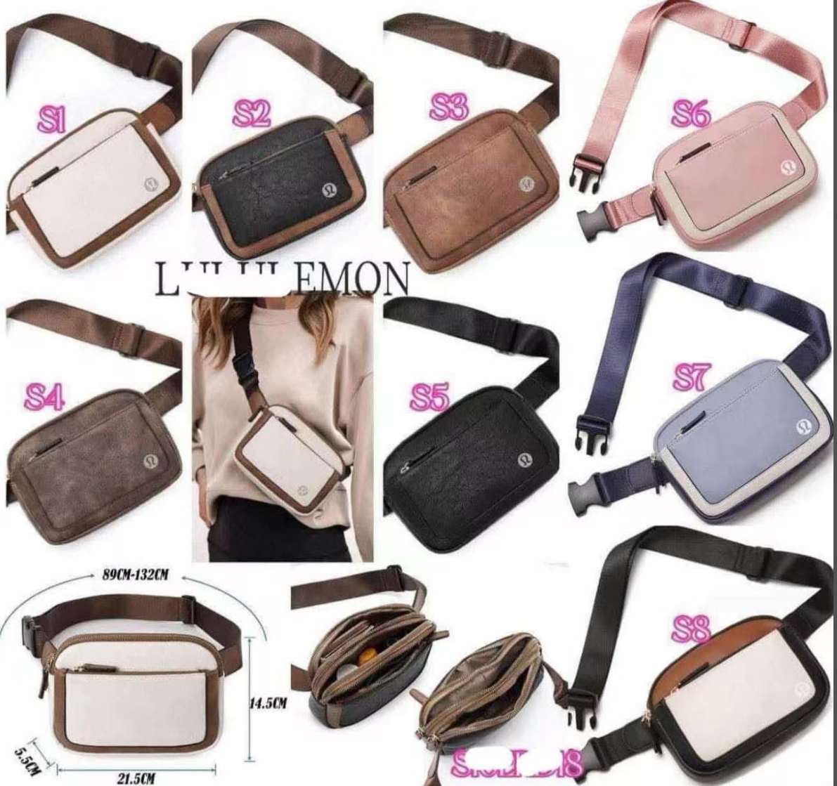 50pcs lulu bags and 50pcs lulu keychain