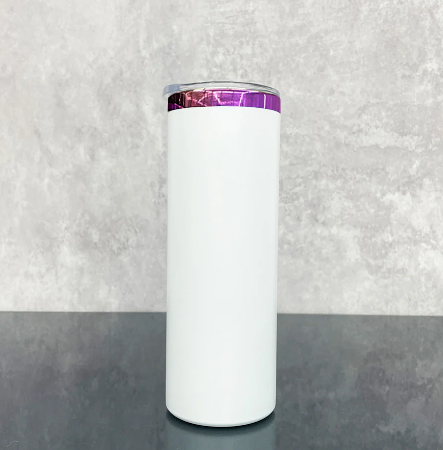 20oz Mirror Purple Plate Powder Coat Straight Skinny Tumblers for Laser Engraving-25pcs