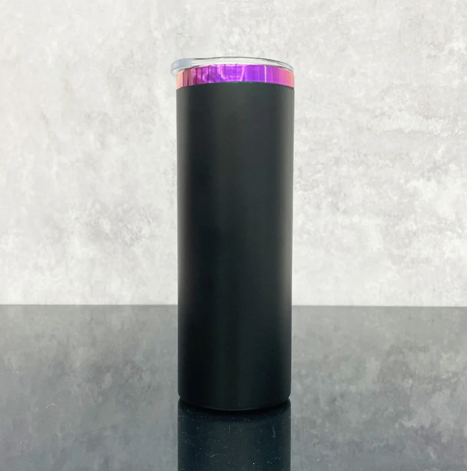 20oz Mirror Purple Plate Powder Coat Straight Skinny Tumblers for Laser Engraving-25pcs