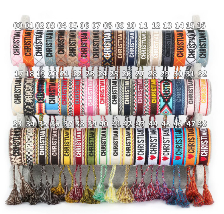 50pcs Letter braided bracelet, hand-embroidered chain & 50pcs bag chain & 1pc LV bag