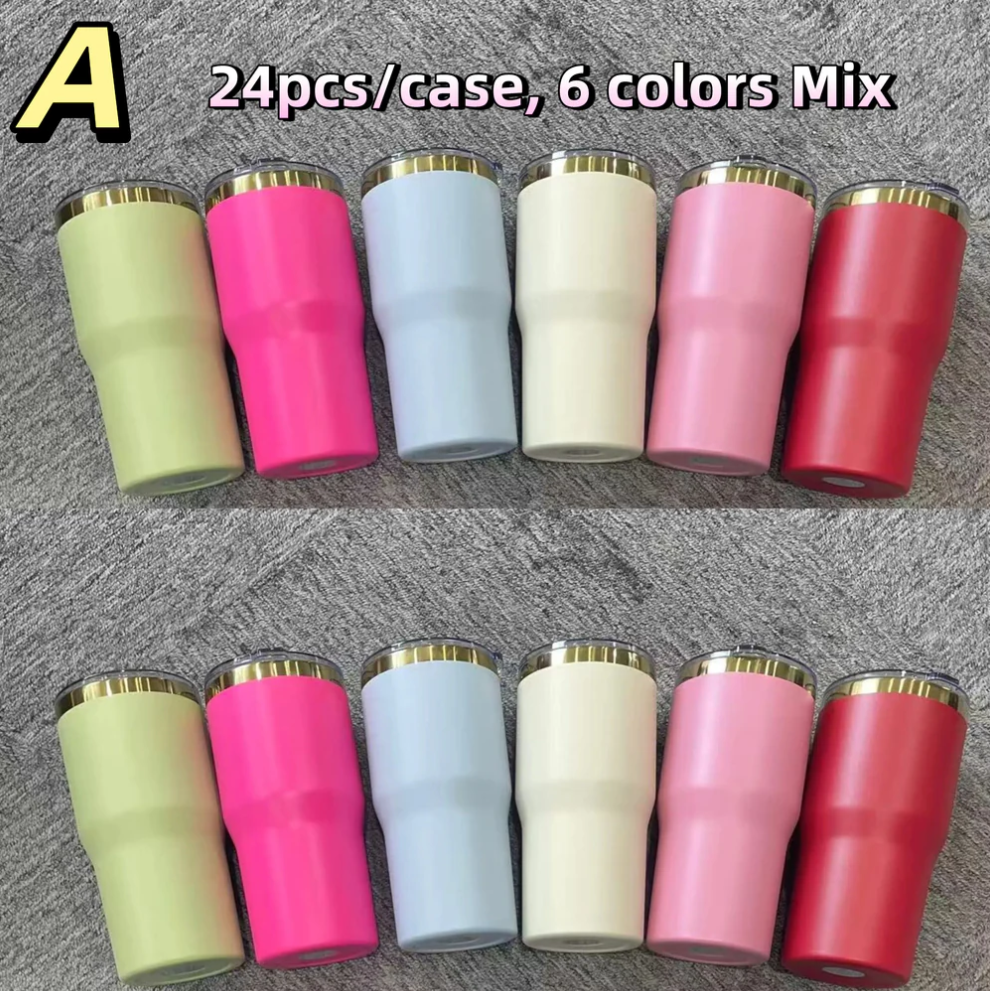 20oz Mirror Gold Plate Colors Quencher Tumbler Mugs with Leak Proof Slider Lids For Laser Engraving- 24pcs