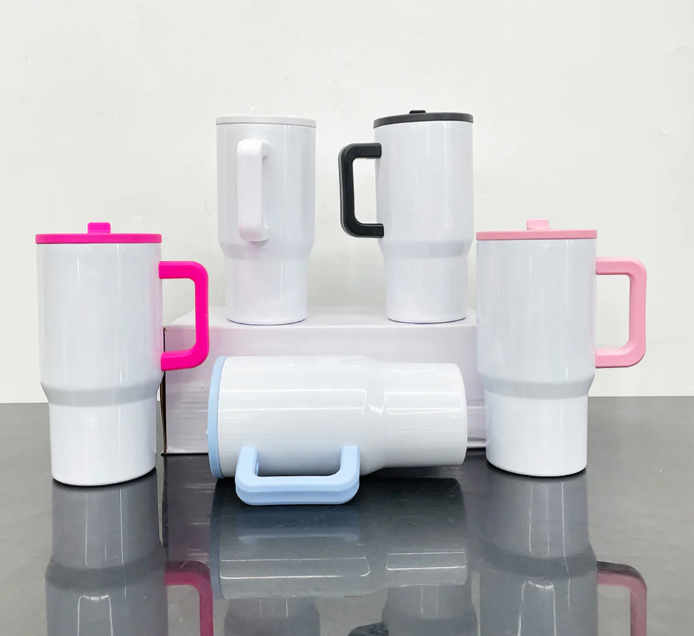 💚🎃20oz Leak Proof Straw Lids Glow in Dark White Blank Sublimation Kids Handle Tumblers -25pcs