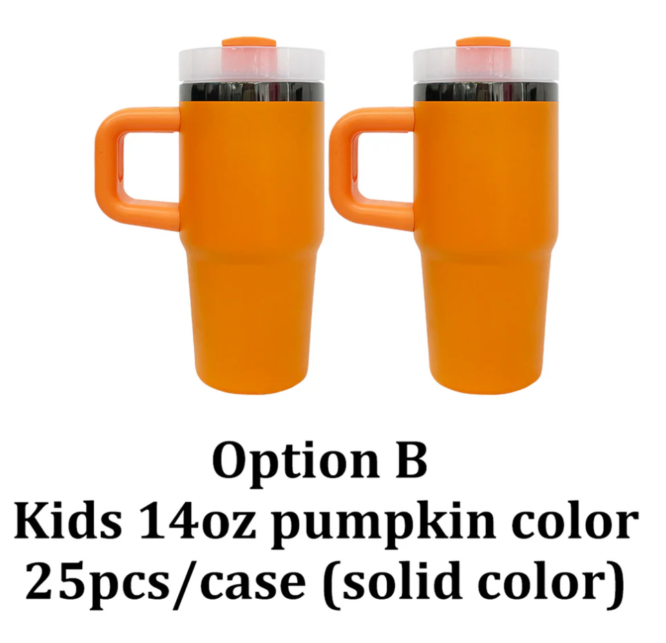 🍬🎃14oz/40oz Black Mirror Underneath Halloween Colors Powder Coat Tumblers for Laser Engraving