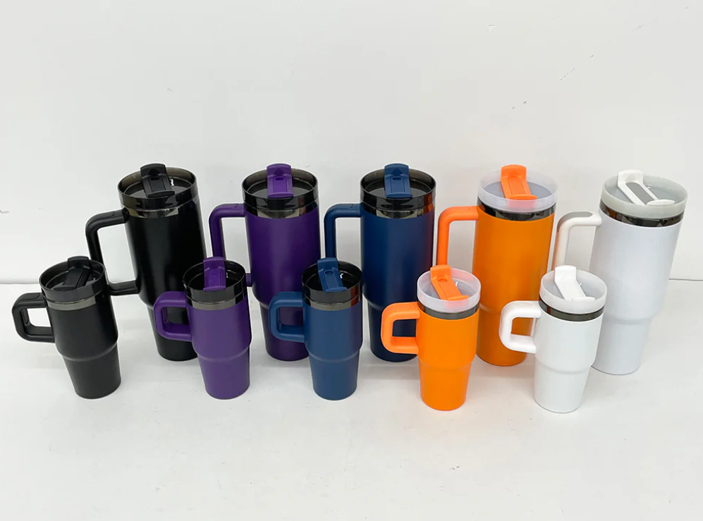 🍬🎃14oz/40oz Black Mirror Underneath Halloween Colors Powder Coat Tumblers for Laser Engraving