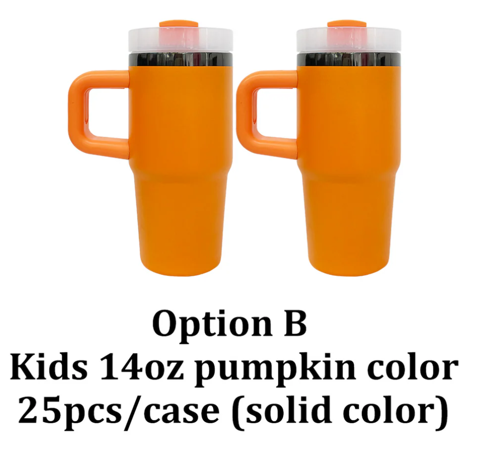 🍬🎃14oz/40oz Black Mirror Underneath Halloween Colors Powder Coat Tumblers for Laser Engraving
