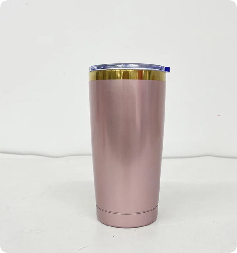 USA Warehouse 20oz Rose Gold Color Mirror Gold Plate Regular Mug Tumblers -25pcs