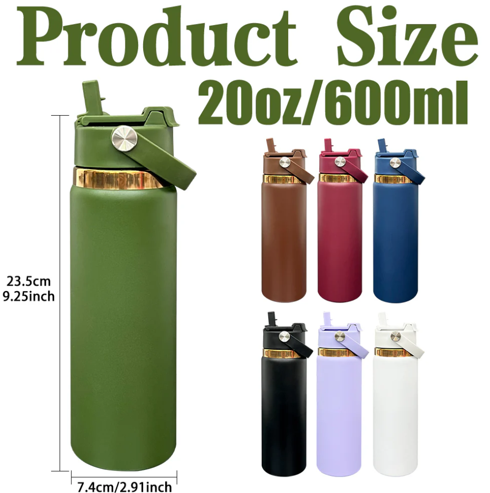 20oz Mirror Copper Plated 2 in 1 Lids Powder Coated Outdoor Sports Water Bottles For Laser Engraving-45pcs