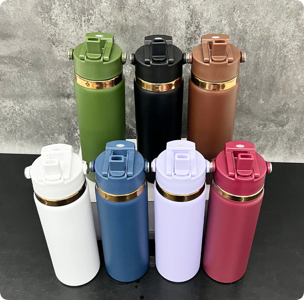20oz Mirror Copper Plated 2 in 1 Lids Powder Coated Outdoor Sports Water Bottles For Laser Engraving-45pcs
