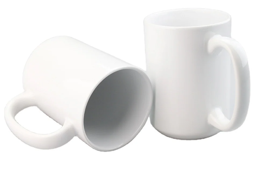 USA RTS 15oz White Blank Sublimation Ceramic Coffee Mugs With White Handle - 36pcs