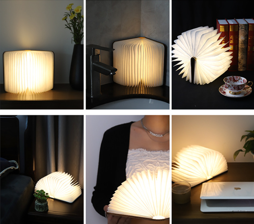 60pcs Creative Foldable LED Book-Shaped Touch Lamp – Decorative Screen/Night Light – New Year Business Gift