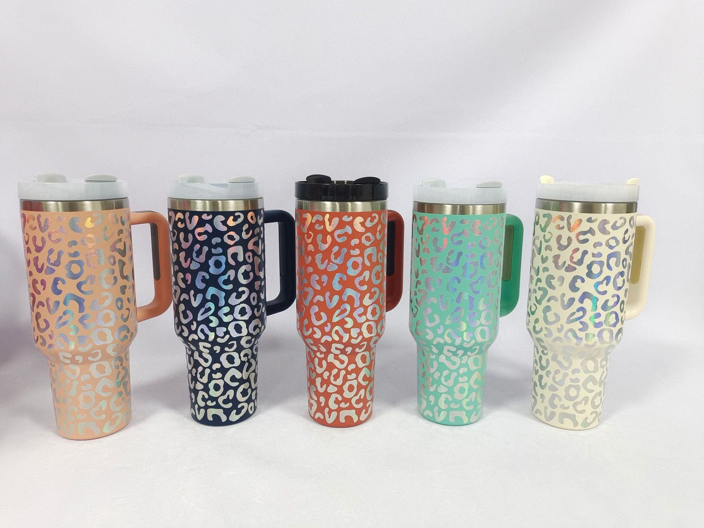 Copy of 40oz H2.0 Powder Coated  Insulated Stainless Steel Tumbler with Handle and Straw