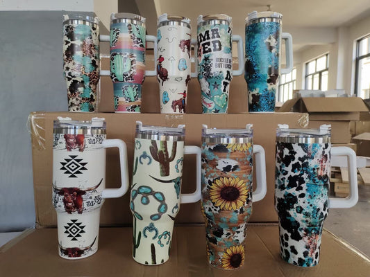 25pcs pack Hot selling 40oz western print tumblers