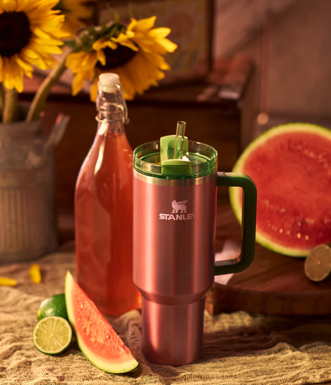 40oz Watermelon Moonshine Cup H2.0 Matte Sublimation Stanley-style Lainey Wilson Qunecher tumblers