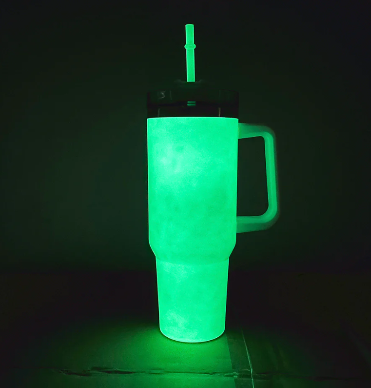 40oz sublimation blank glow in dark travel tumblers with Glow in dark Straw