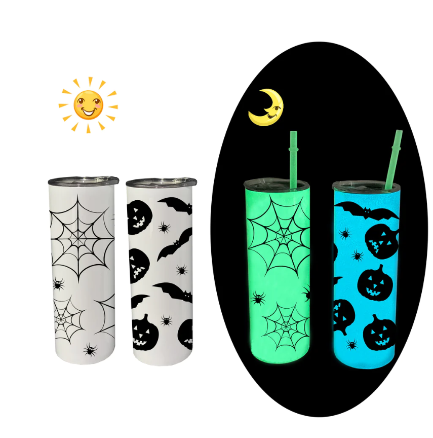 25pcs pack 20oz blank sublimation Glow in dark tumbler with glow in dark straws