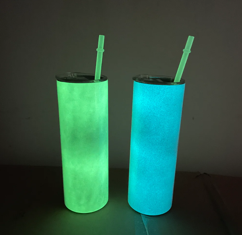 25pcs pack 20oz blank sublimation Glow in dark tumbler with glow in dark straws