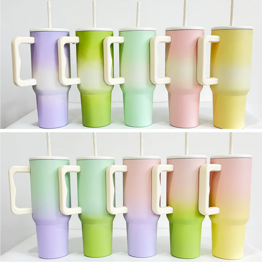 25pcs pack 40oz Simple Modern style Matte sandwich ombre blank sublimation tumblers