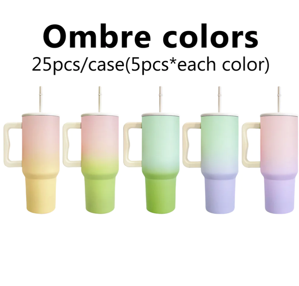 25pcs pack 40oz Simple Modern style Matte sandwich ombre blank sublimation tumblers