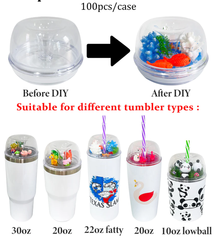 10oz/20oz/22oz Blank Sublimation tumbler with Designable Dome Lids and Slide lids