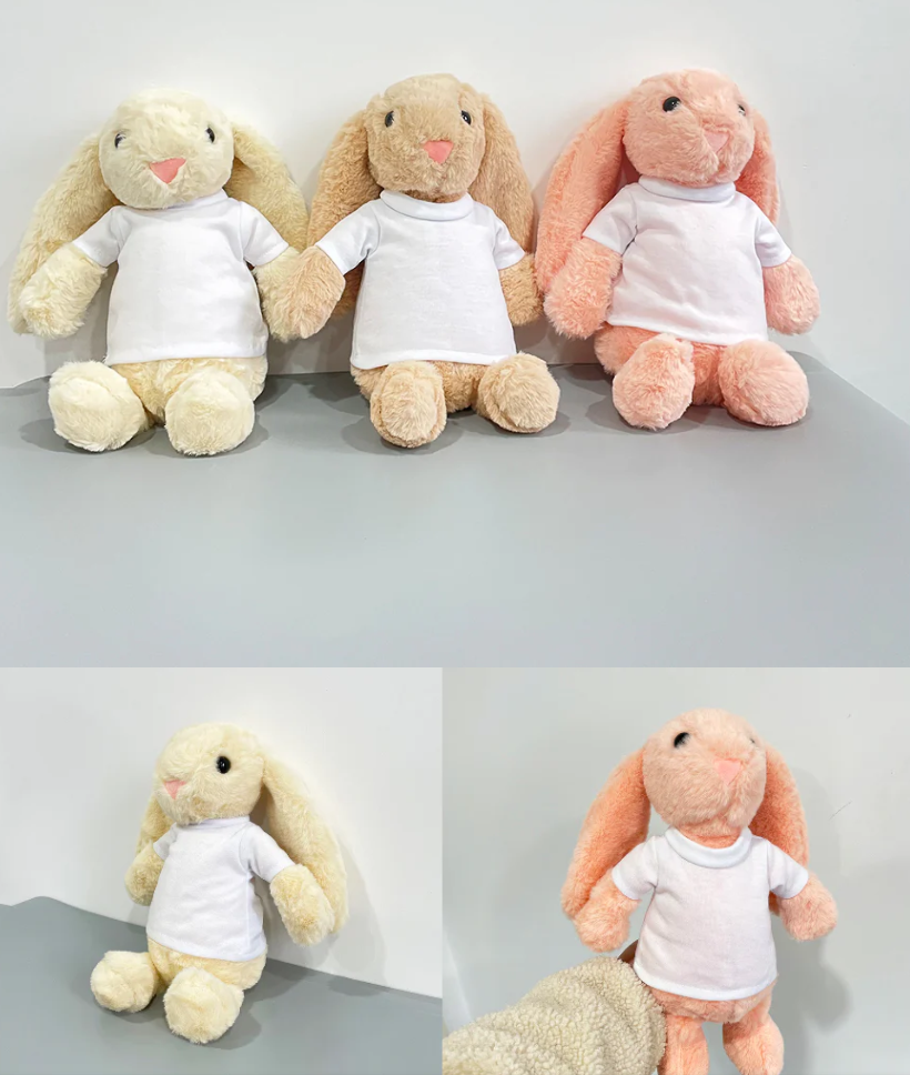 35cm Easter Plush Bunny Sublimation Heat Transfer Bunny Long Ear Plush Bunny Doll Sublimation Bunnies