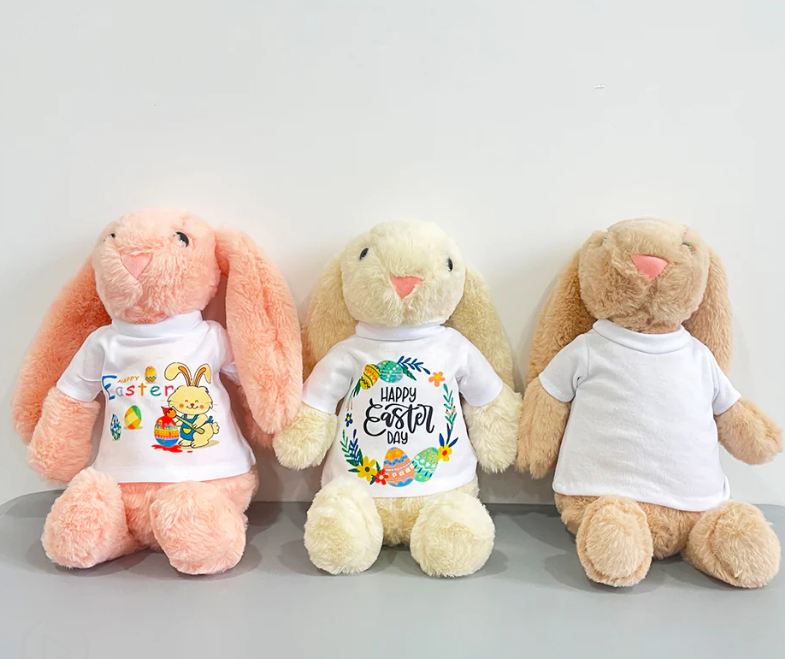 35cm Easter Plush Bunny Sublimation Heat Transfer Bunny Long Ear Plush Bunny Doll Sublimation Bunnies