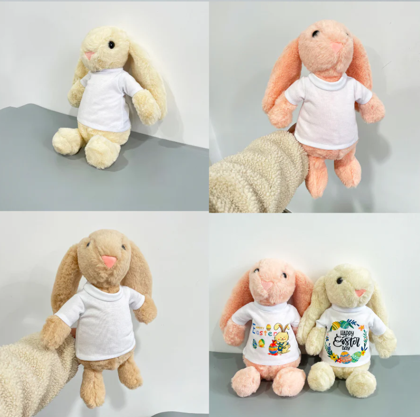 35cm Easter Plush Bunny Sublimation Heat Transfer Bunny Long Ear Plush Bunny Doll Sublimation Bunnies