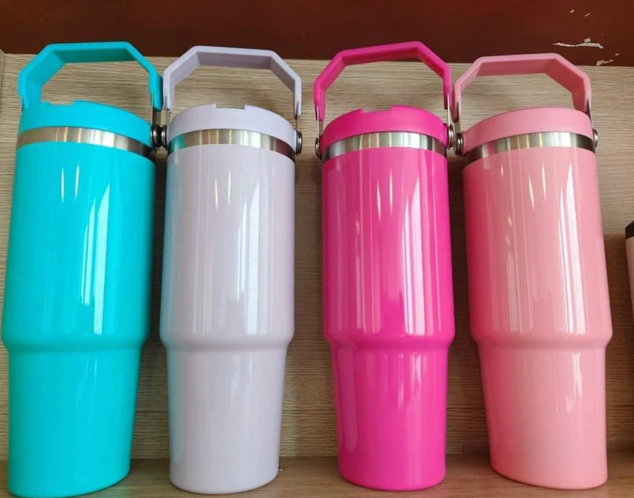 30oz glossy macaron blank sublimation flip straw tumblers