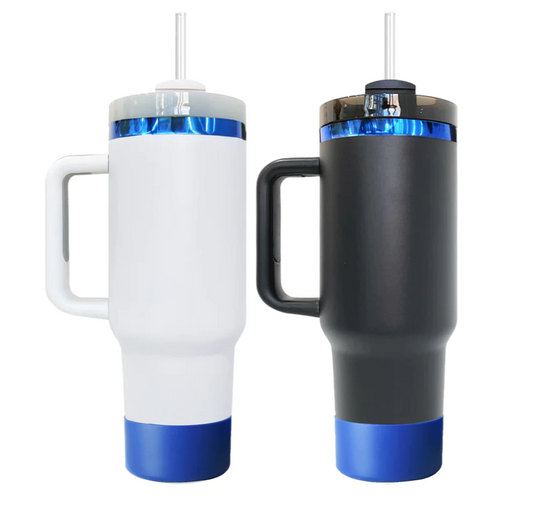 USA Warehouse 💎20pcs/case 40oz blue underneath powder coat quencher tumblers with boots