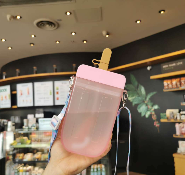 300ml fashion Popsicle shape cute ice cream reusable children kids water bottle