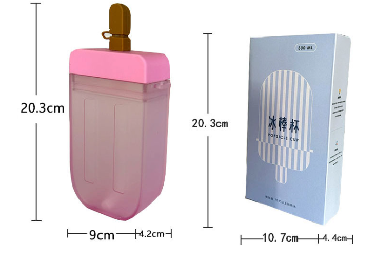 300ml fashion Popsicle shape cute ice cream reusable children kids water bottle