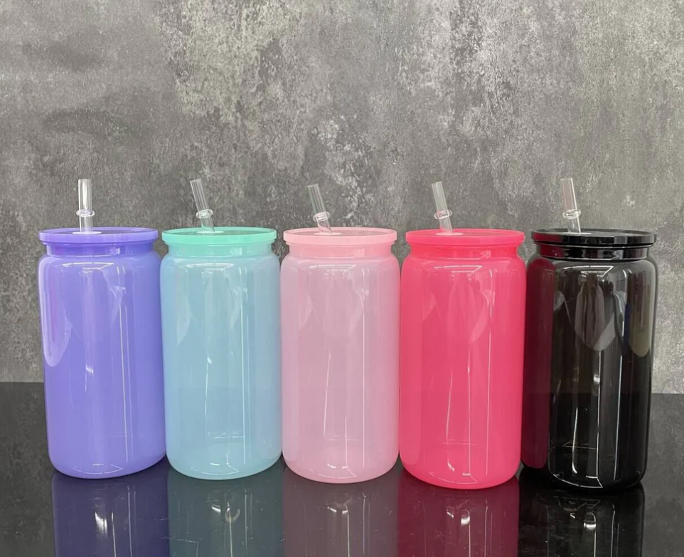 16oz matte colors acrylic plastic cans same size as glass cans