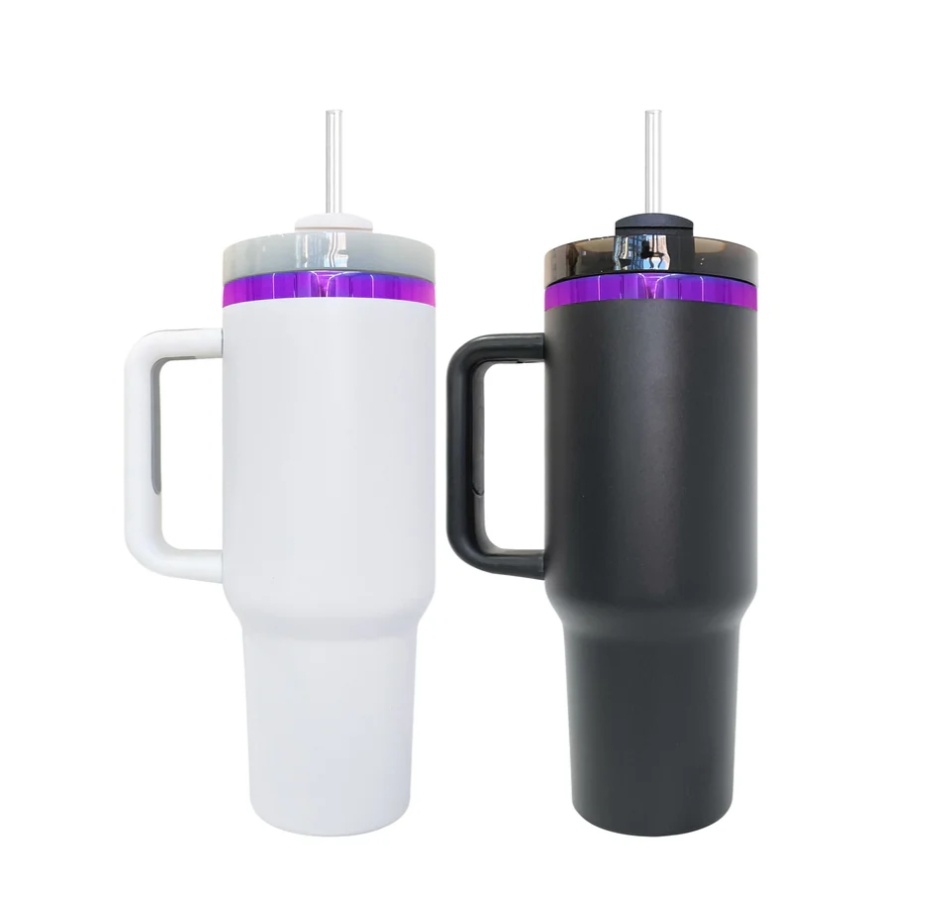 USA RTS - 40oz purple mirror underneath powder coat h2.0 quencher tumblers-20pcs