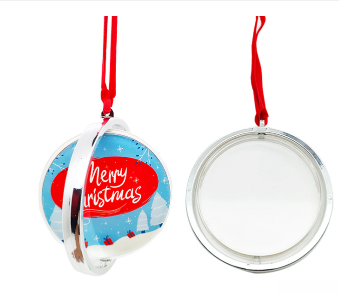 New Design Sublimation Christmas Ornament Circular Spin Blank Cardstock DIY Christmas pendant