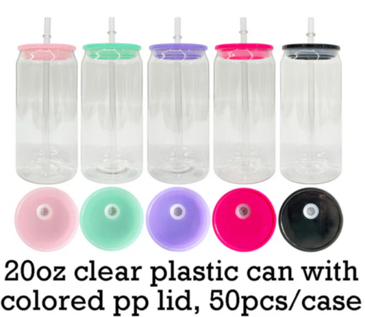 20oz Clear Jelly Color Acrylic Plastic Can Cup