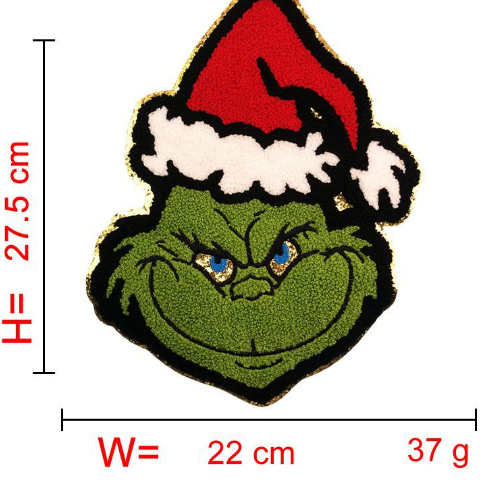 30pcs Chenille Ironed Christmas Grinch Satan Patches