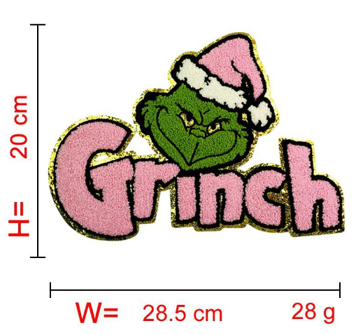 30pcs Chenille Ironed Christmas Grinch Satan Patches