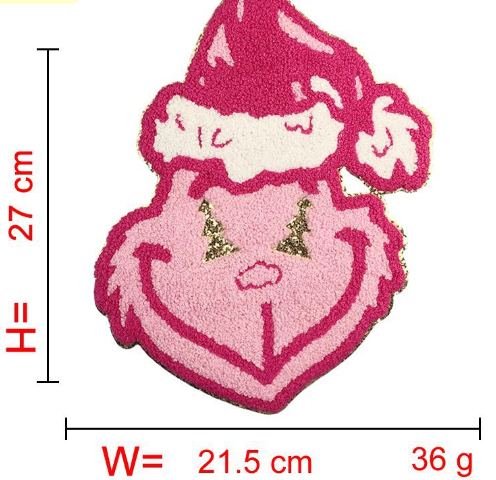 30pcs Chenille Ironed Christmas Grinch Satan Patches